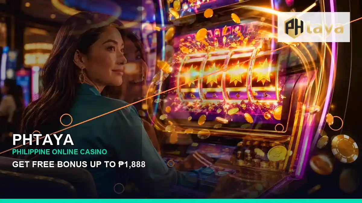 PHTAYA Philippines casino guide with left-diagonal casino cashback rewards and an adult Filipina casino host