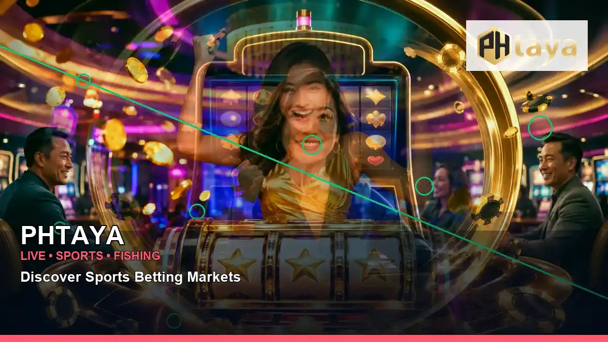 PHTAYA first casino deposit and wallet options featuring an adult Filipina casino host with a centered composition