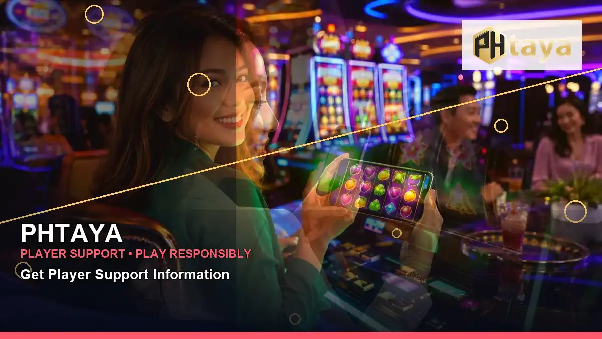 PHTAYA VIP casino rewards featuring an adult Filipina casino host with a left-diagonal composition