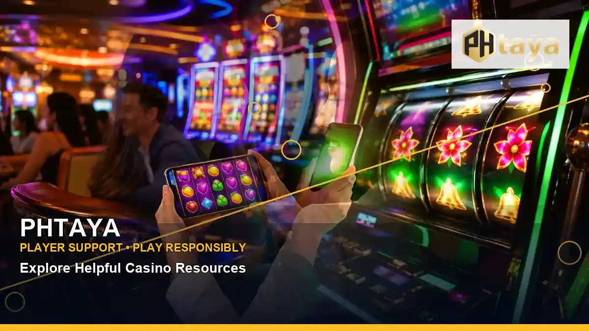 PHTAYA layered collage gold jackpot slot games highlighting mobile-friendly casino play